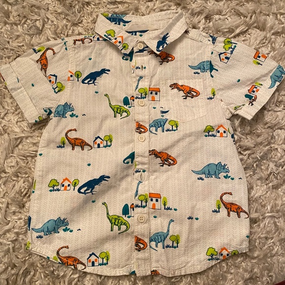 Other - Dinosaur button down shirt size 4      100% cotton